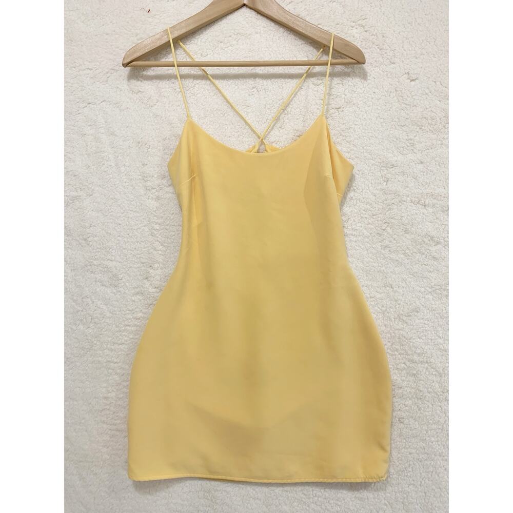 Revolve NBD Yellow Strappy Mini Dress Small Cocktail Dress Date Night Event